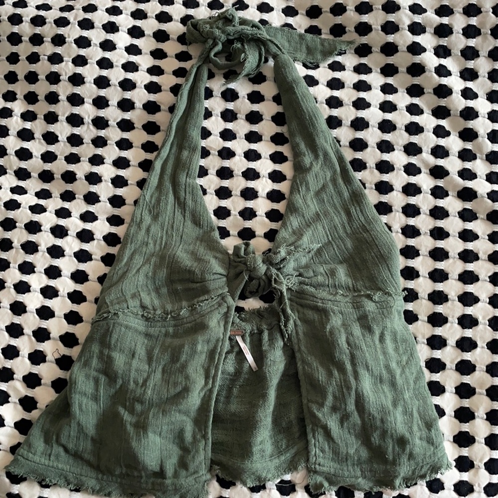 Free People Halter Backless Crop Top